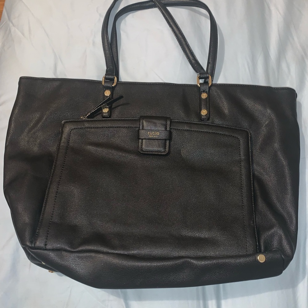 Tutilo Black Laptop Tote Bag